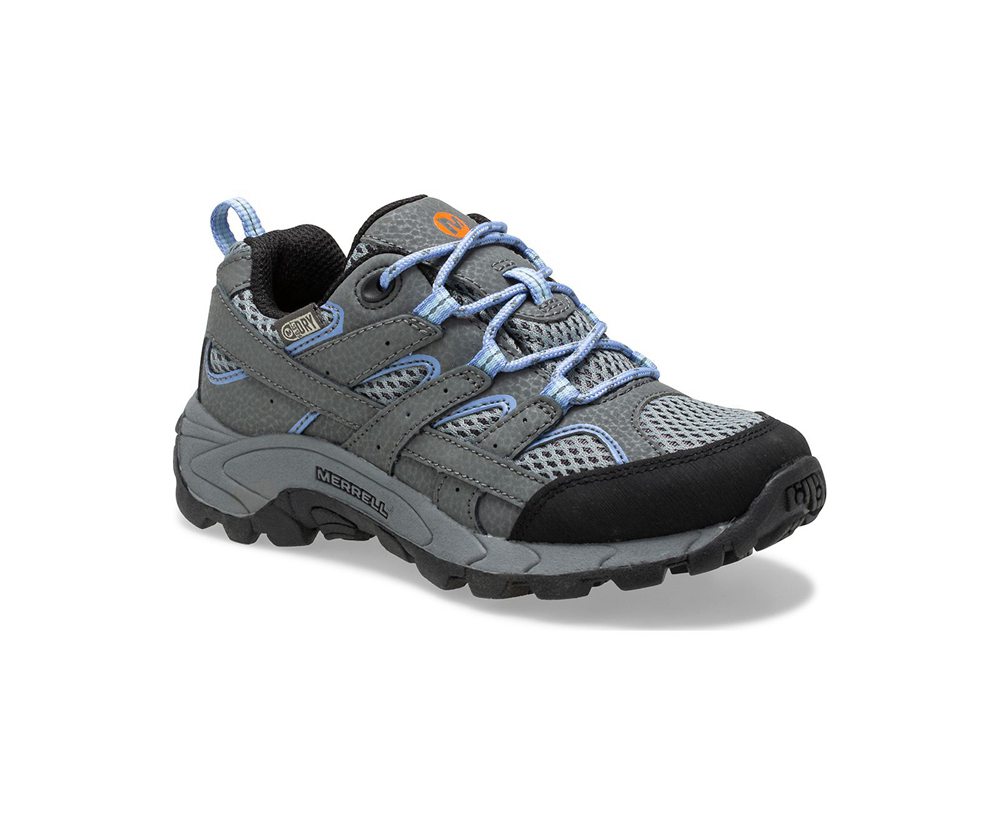 Merrell Hiking Shoes Grey - Moab 2 Low Lace Waterproof Sneaker - Kids 97LZJBFPQ